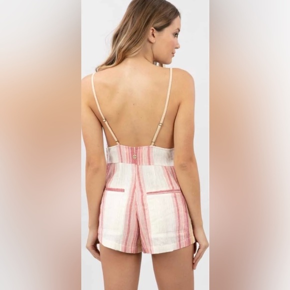 RIP CURL Golden Days Stripe Romper In Bone Open Back Size Medium - Picture 2 of 11